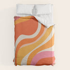 Bold Pink and Orange Groovy Swirl Abstract Pattern 70s Duvet Cover Gallery Image 6