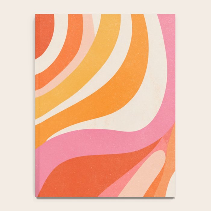 Bold Pink and Orange Groovy Swirl Abstract Pattern 70s Notebook Gallery Image 4
