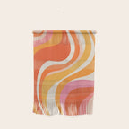 Bold Pink and Orange Groovy Swirl Abstract Pattern 70s Wall Hanging Gallery Image 1