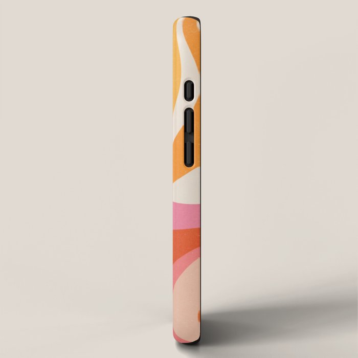 Bold Pink and Orange Groovy Swirl Abstract Pattern 70s iPhone Case Gallery Image 2