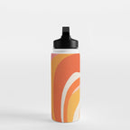 Bold Pink and Orange Groovy Swirl Abstract Pattern 70s Water Bottle Gallery Image 3