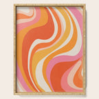 Bold Pink and Orange Groovy Swirl Abstract Pattern 70s Serving Tray Gallery Image 1