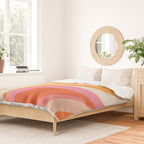 Bold Pink and Orange Groovy Swirl Abstract Pattern 70s Duvet Cover Gallery Image 2