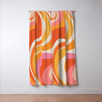 Bold Pink and Orange Groovy Swirl Abstract Pattern 70s Window Curtain Gallery Image 3