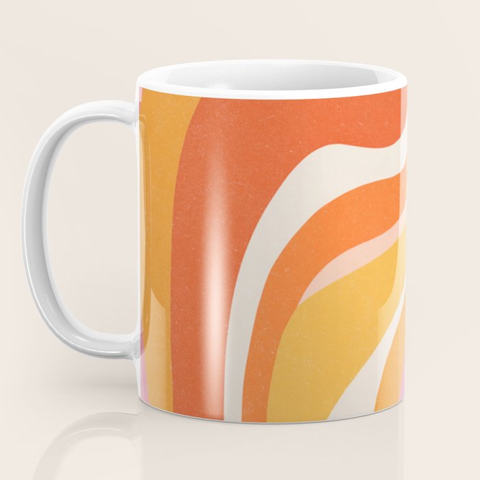 Bold Pink and Orange Groovy Swirl Abstract Pattern 70s Coffee Mug Gallery Image 3