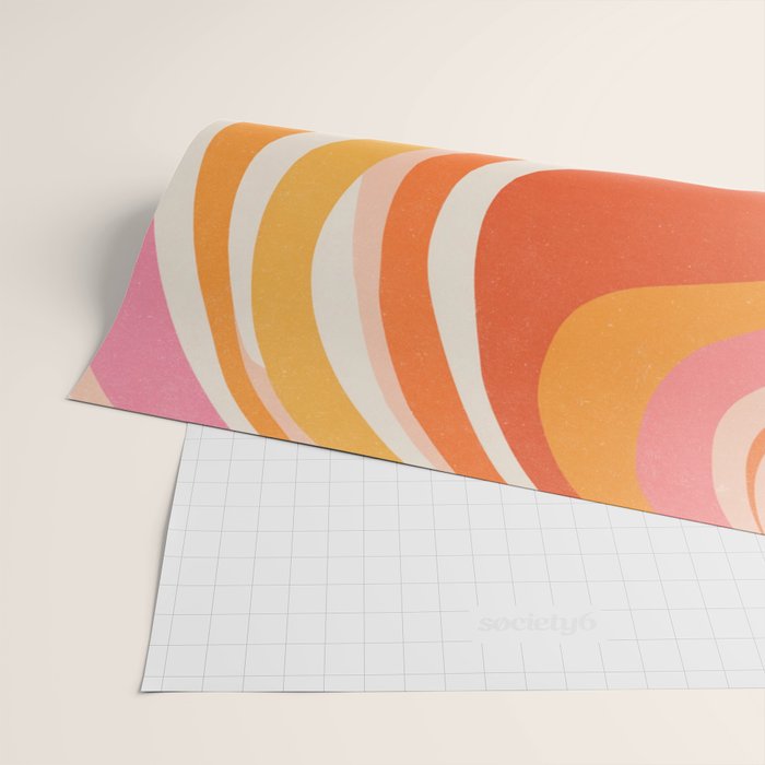 Bold Pink and Orange Groovy Swirl Abstract Pattern 70s Wrapping Paper Gallery Image 2
