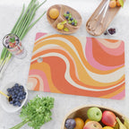 Bold Pink and Orange Groovy Swirl Abstract Pattern 70s Cutting Board Gallery Image 2