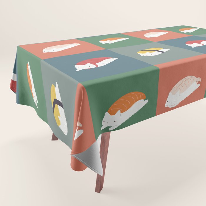 Sushi Cat 2x2 Tablecloth Gallery Image 1