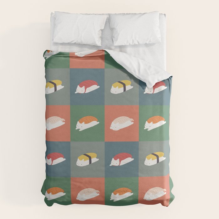 Sushi Cat 2x2 Duvet Cover Gallery Image 6