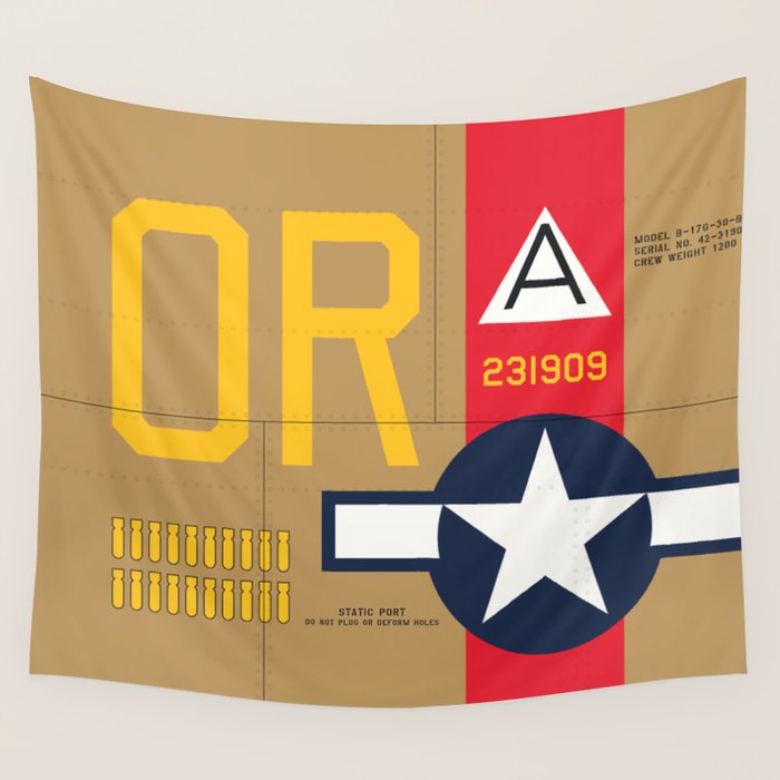 Aircraft Markings - USA B-17 Wall Tapestry Gallery Image 4