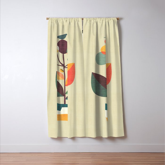 Potted plant with a bird Window Curtain Gallery Image 3