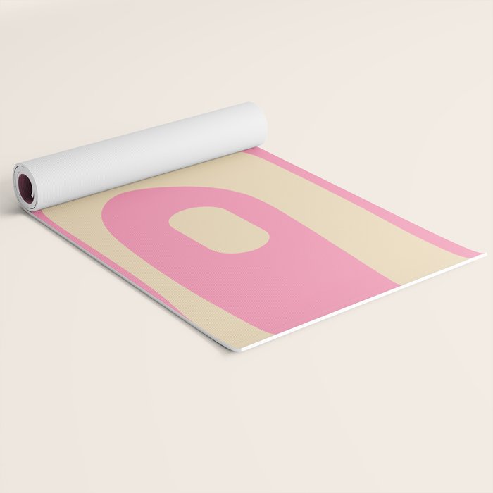 Mid Century Modern Retro Abstract Minimalist Pink Piquet Pattern Yoga Mat Gallery Image 2