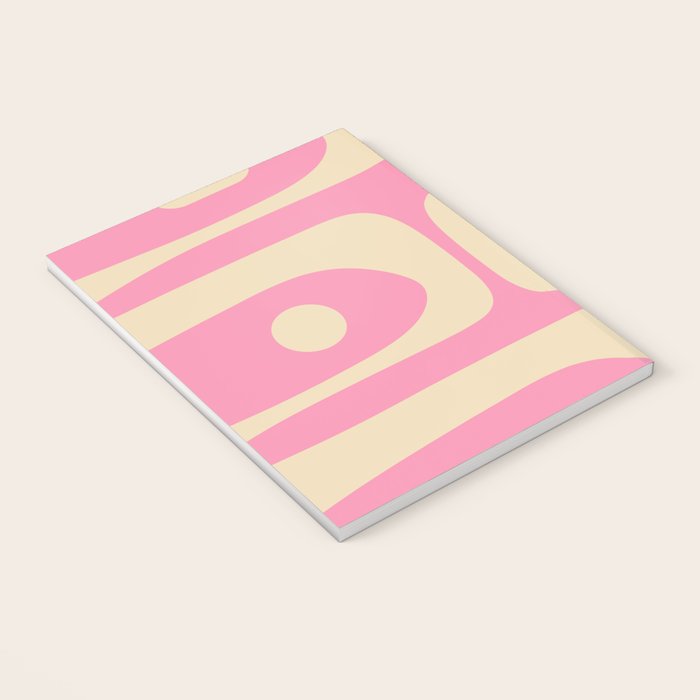 Mid Century Modern Retro Abstract Minimalist Pink Piquet Pattern Notebook Gallery Image 3