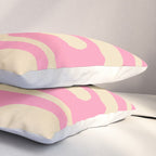 Mid Century Modern Retro Abstract Minimalist Pink Piquet Pattern Pillow Sham Gallery Image 3