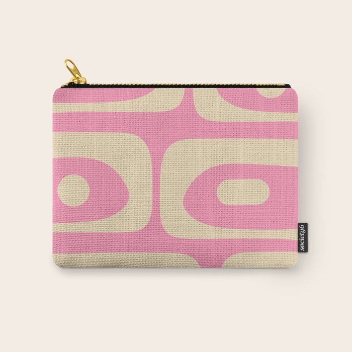 Mid Century Modern Retro Abstract Minimalist Pink Piquet Pattern Carry All Pouch Gallery Image 1