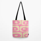 Mid Century Modern Retro Abstract Minimalist Pink Piquet Pattern Tote Bag Gallery Image 2