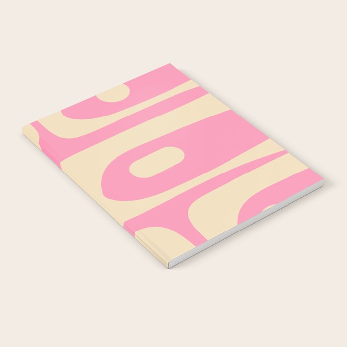 Mid Century Modern Retro Abstract Minimalist Pink Piquet Pattern Notebook Gallery Image 1