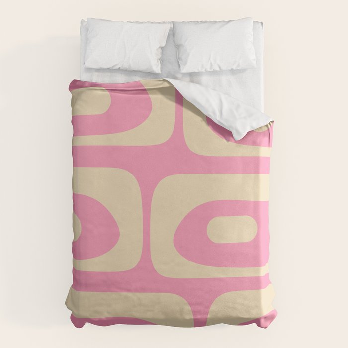 Mid Century Modern Retro Abstract Minimalist Pink Piquet Pattern Duvet Cover Gallery Image 6