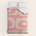 Mid Century Modern Retro Abstract Minimalist Pink Piquet Pattern Duvet Cover Gallery Image 6