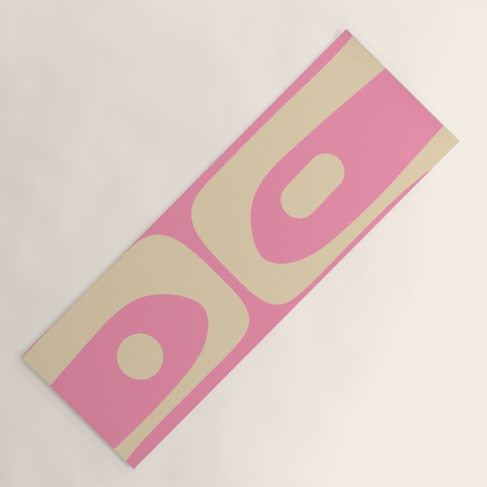 Mid Century Modern Retro Abstract Minimalist Pink Piquet Pattern Yoga Mat Gallery Image 1