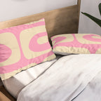 Mid Century Modern Retro Abstract Minimalist Pink Piquet Pattern Pillow Sham Gallery Image 2