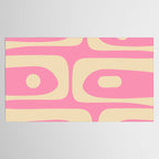 Mid Century Modern Retro Abstract Minimalist Pink Piquet Pattern Tablecloth Gallery Image 2