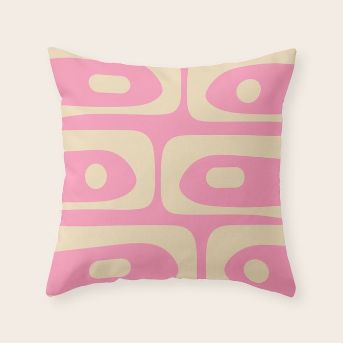 Mid Century Modern Retro Abstract Minimalist Pink Piquet Pattern Throw Pillow Gallery Image 6