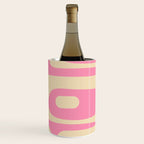 Mid Century Modern Retro Abstract Minimalist Pink Piquet Pattern Wine Chiller Gallery Image 3