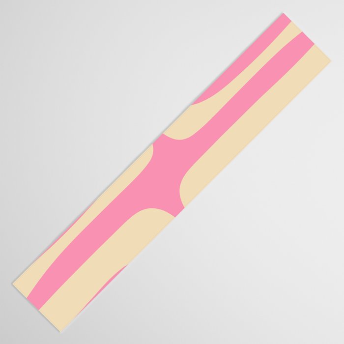 Mid Century Modern Retro Abstract Minimalist Pink Piquet Pattern Table Runner Gallery Image 3