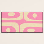 Mid Century Modern Retro Abstract Minimalist Pink Piquet Pattern Desk Mat Gallery Image 3