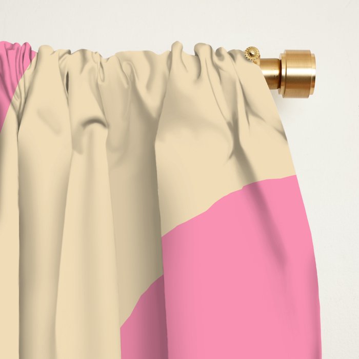 Mid Century Modern Retro Abstract Minimalist Pink Piquet Pattern Window Curtain Gallery Image 2