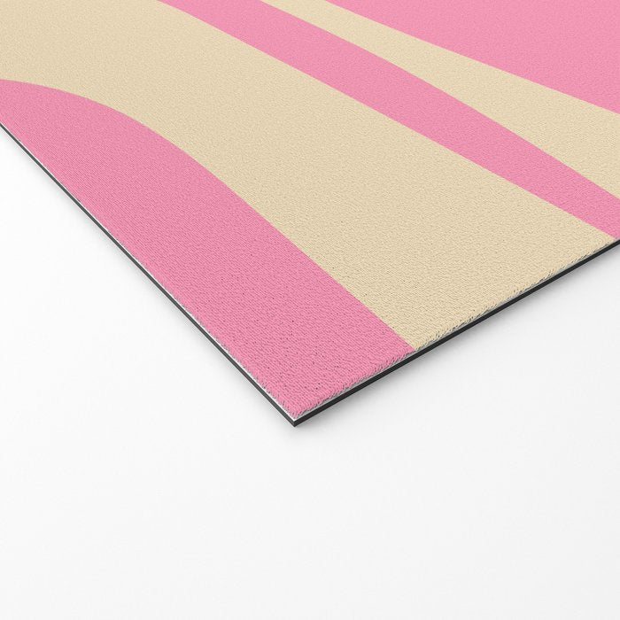 Mid Century Modern Retro Abstract Minimalist Pink Piquet Pattern Welcome Mat Gallery Image 2