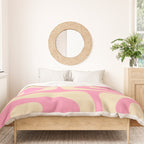 Mid Century Modern Retro Abstract Minimalist Pink Piquet Pattern Duvet Cover Gallery Image 3