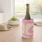 Mid Century Modern Retro Abstract Minimalist Pink Piquet Pattern Wine Chiller Gallery Image 4