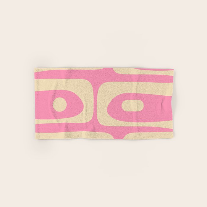 Mid Century Modern Retro Abstract Minimalist Pink Piquet Pattern Bath Towel Gallery Image 1