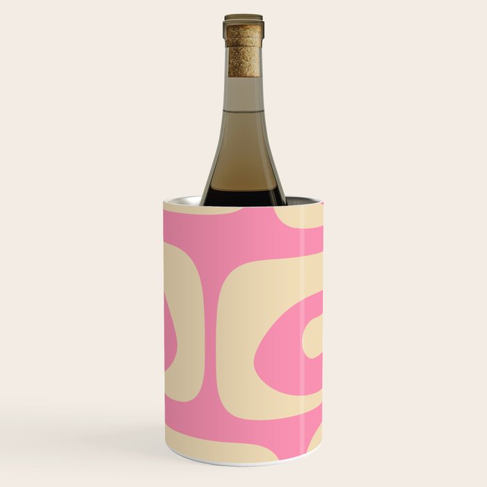 Mid Century Modern Retro Abstract Minimalist Pink Piquet Pattern Wine Chiller Gallery Image 1