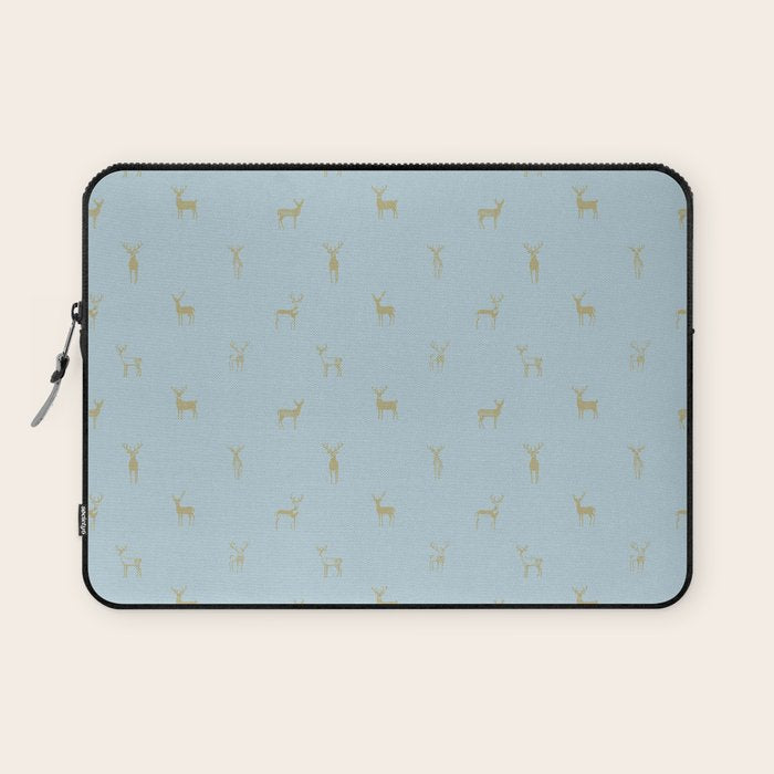 Christmas reindeer animal doodle art pattern Laptop Sleeve Gallery Image 1