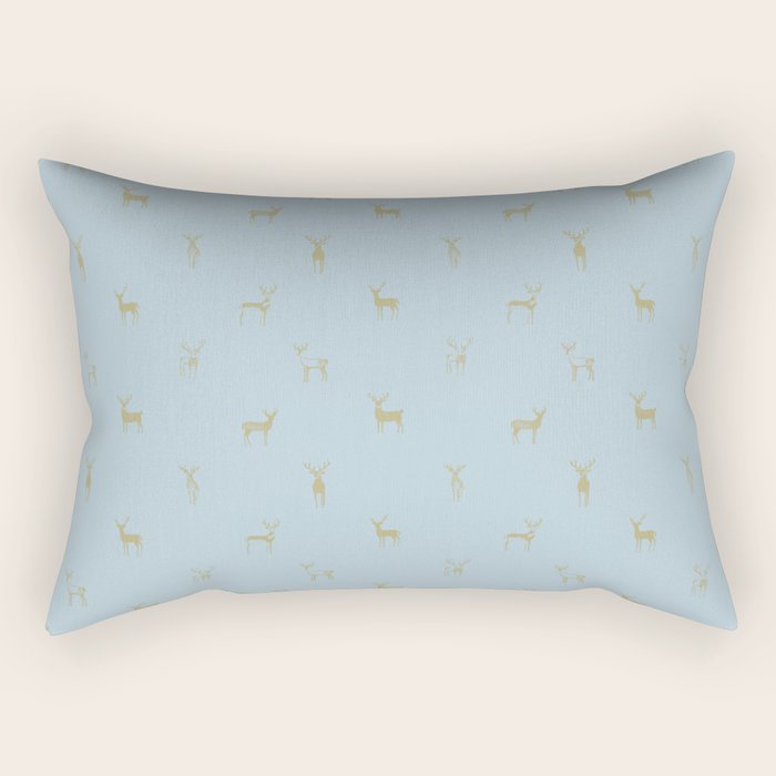 Christmas reindeer animal doodle art pattern Rectangular Pillow Gallery Image 1