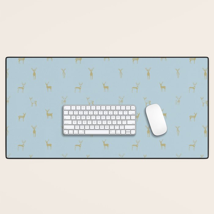 Christmas reindeer animal doodle art pattern Desk Mat Gallery Image 1
