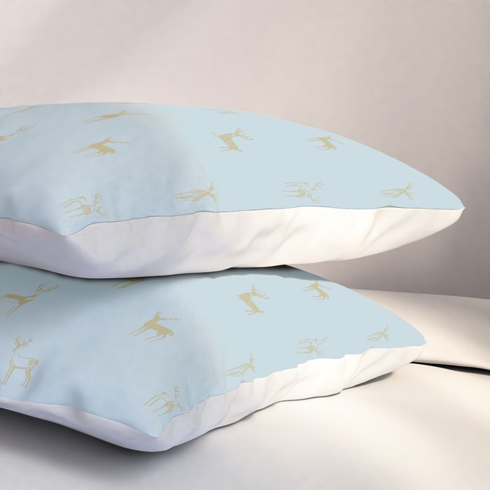 Christmas reindeer animal doodle art pattern Pillow Sham Gallery Image 3