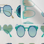 Sunglasses Collection - Turquoise & Navy Palette Wall Tapestry Gallery Image 3