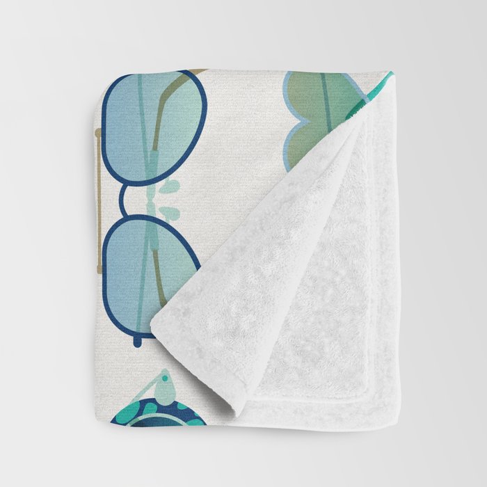 Sunglasses Collection - Turquoise & Navy Palette Throw Blanket Gallery Image 3
