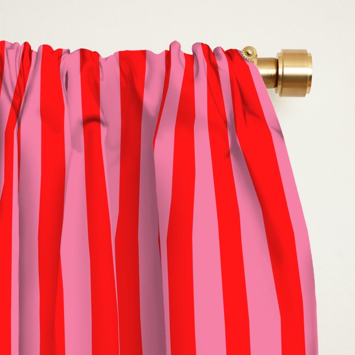 bougie pink red stripe Window Curtain Gallery Image 2