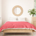 bougie pink red stripe Duvet Cover Gallery Image 3