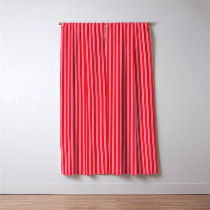 bougie pink red stripe Window Curtain Gallery Image 3