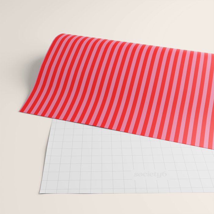 bougie pink red stripe Wrapping Paper Gallery Image 2