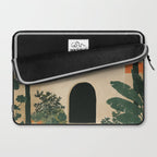 Mediterranean Villa with Lush Garden Vintage Architecture Laptop Sleeve Gallery Image 2