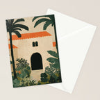 Mediterranean Villa with Lush Garden Vintage Architecture Stationery Card Gallery Image 2