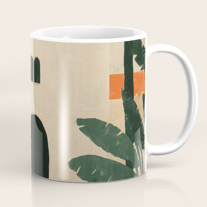 Mediterranean Villa with Lush Garden Vintage Architecture Coffee Mug Gallery Image 1