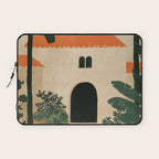 Mediterranean Villa with Lush Garden Vintage Architecture Laptop Sleeve Gallery Image 1